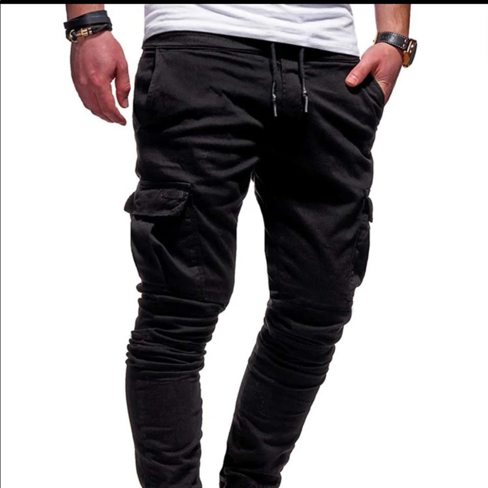 NEW Black Cargo Pants (Small)